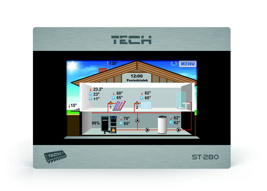 Pokojový termostat Tech 280 - Česká verze