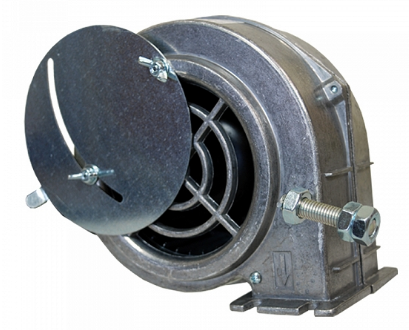 Ventilátor DM 80W PP4 s regulační klapkou 0 na boku + regulace tahu na výstupu