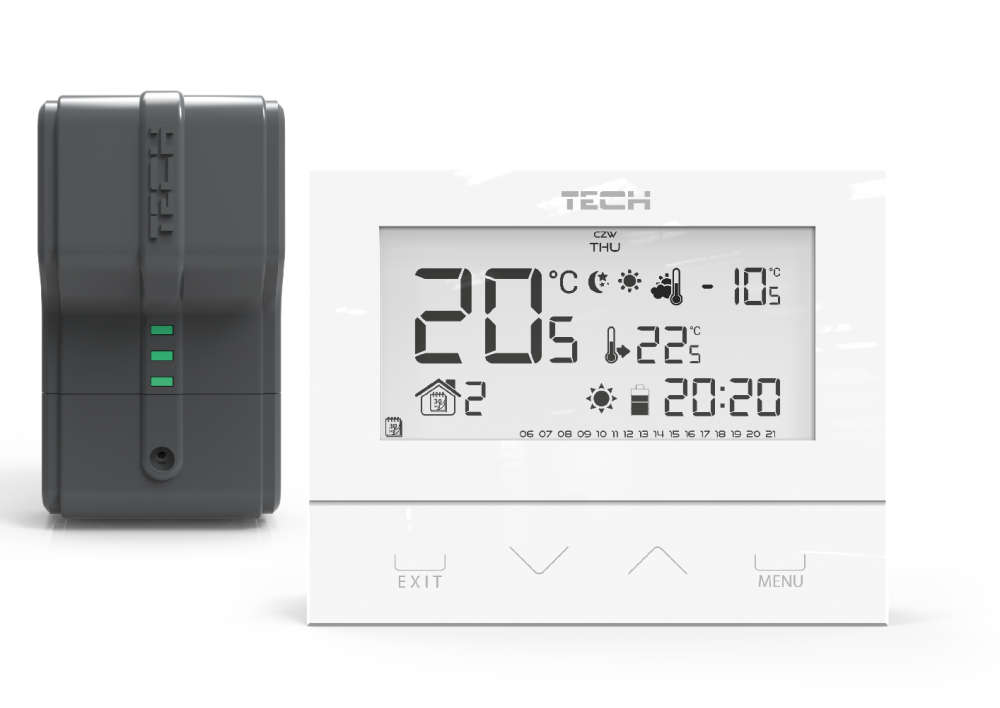 Pokojový termostat Tech 292 v2 - Česká verze
