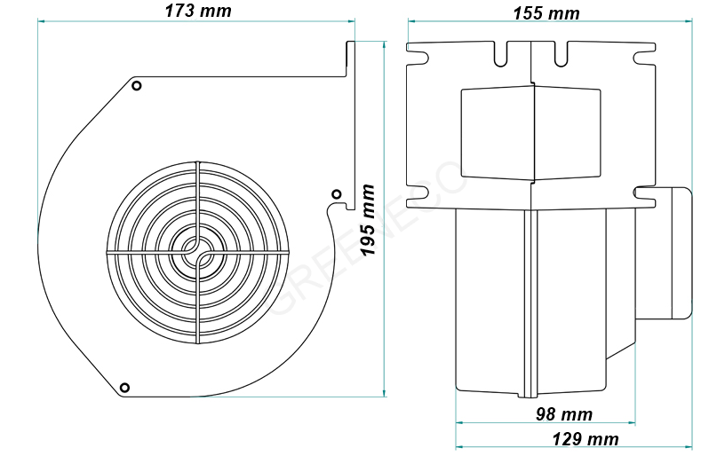 Ventilátor DM 120 80W PP4 bez boční klapky + klapka na výstupu